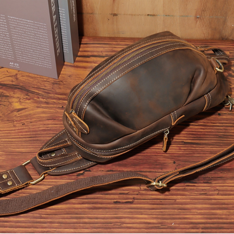 Luxury Bags Leather - Fashion Design Luxe Heren Sling Borsttas