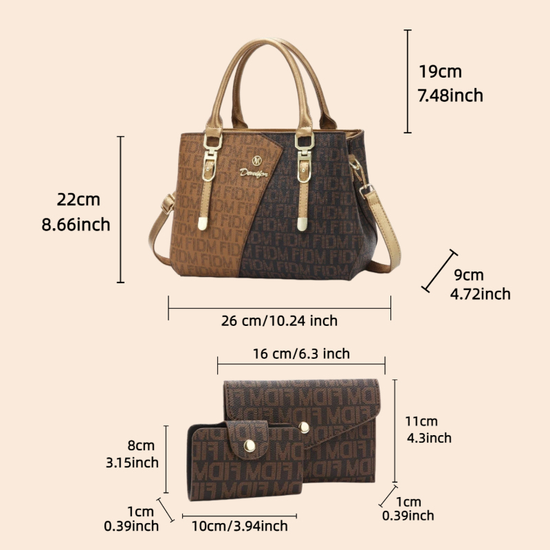 3-delige dames tasset, luxe pr - Luxury Bags Leather recensie en prijs