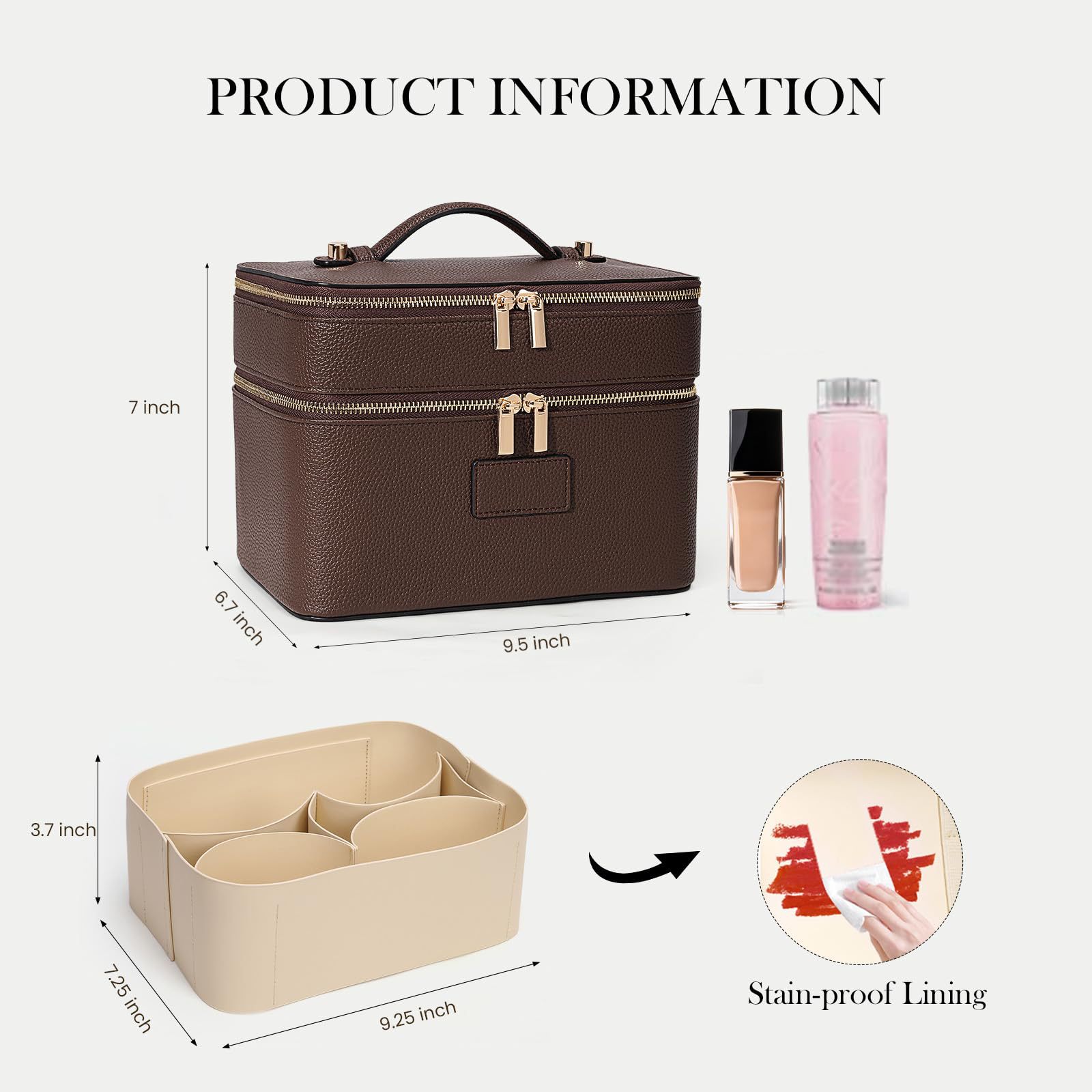 Grote capaciteit dubbele laag  - Luxury Bags Leather recensie en prijs